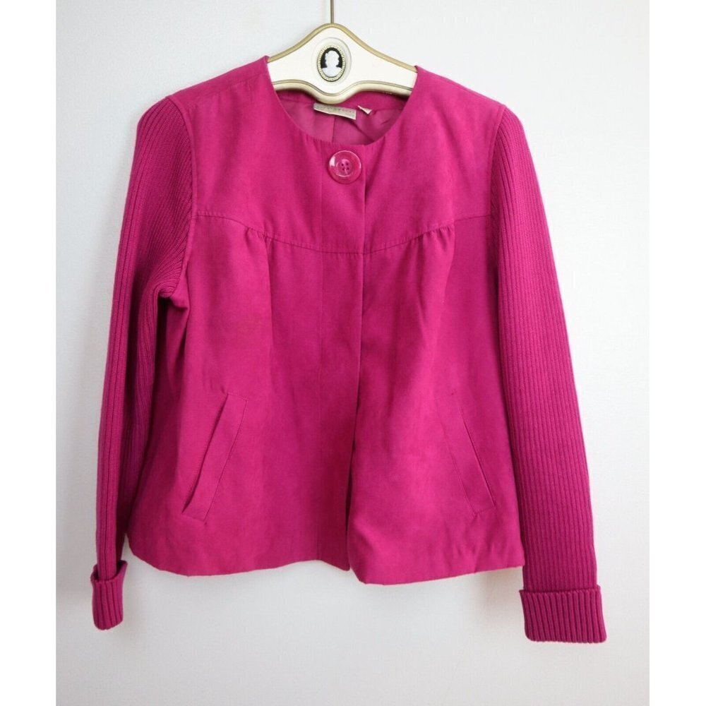 WOMEN'S FUCHSIA PINK PURPLE JACKET - STUDIO WORKS - SIZE 14P